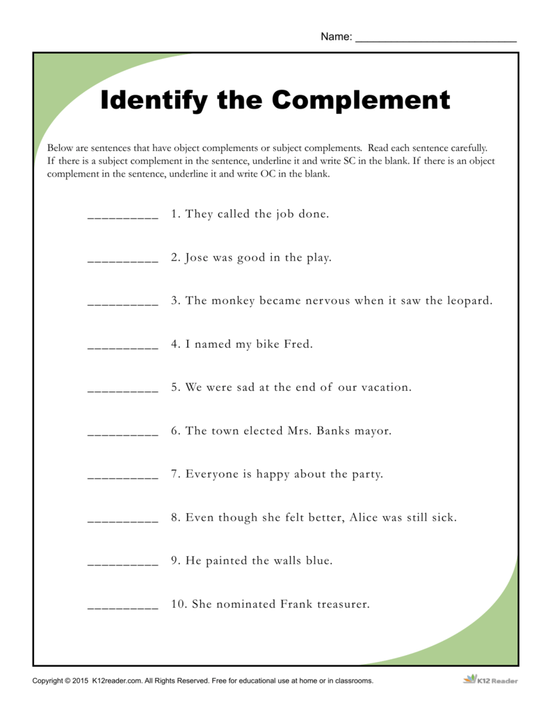 identify-the-complement