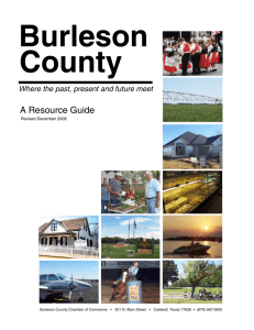A Resource Guide - Burleson County Chamber of Commerce