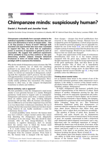 Chimpanzee minds: suspiciously human?