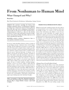 From Nonhuman to Human Mind