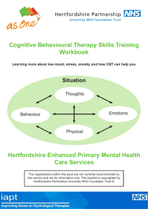 Cognitive Behavioural Therapy Skills Training Workbook