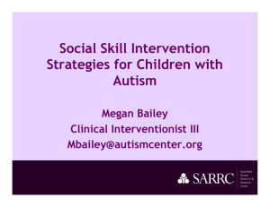 Social Skill Intervention Strategies for Children with Autism