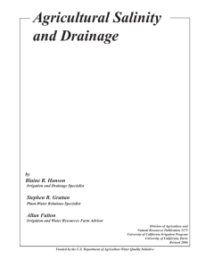 Agricultural Salinity and Drainage - Horticultural Sciences Department