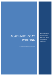 Academic essay writing - Charles Darwin University