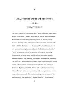 legal theory and legal education, 1920-2000