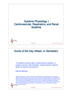 Systems Physiology I: Cardiovascular, Respiratory, and Renal
