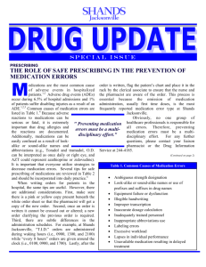 the role of safe prescribing in the prevention of medication errors