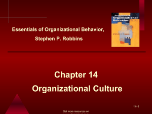 Organizational Culture Chapter 14