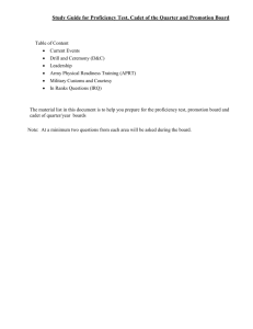 Study Guide for Proficiency Test, Cadet of the Quarter and