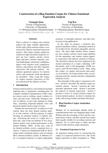 Construction of a Blog Emotion Corpus for Chinese Emotional