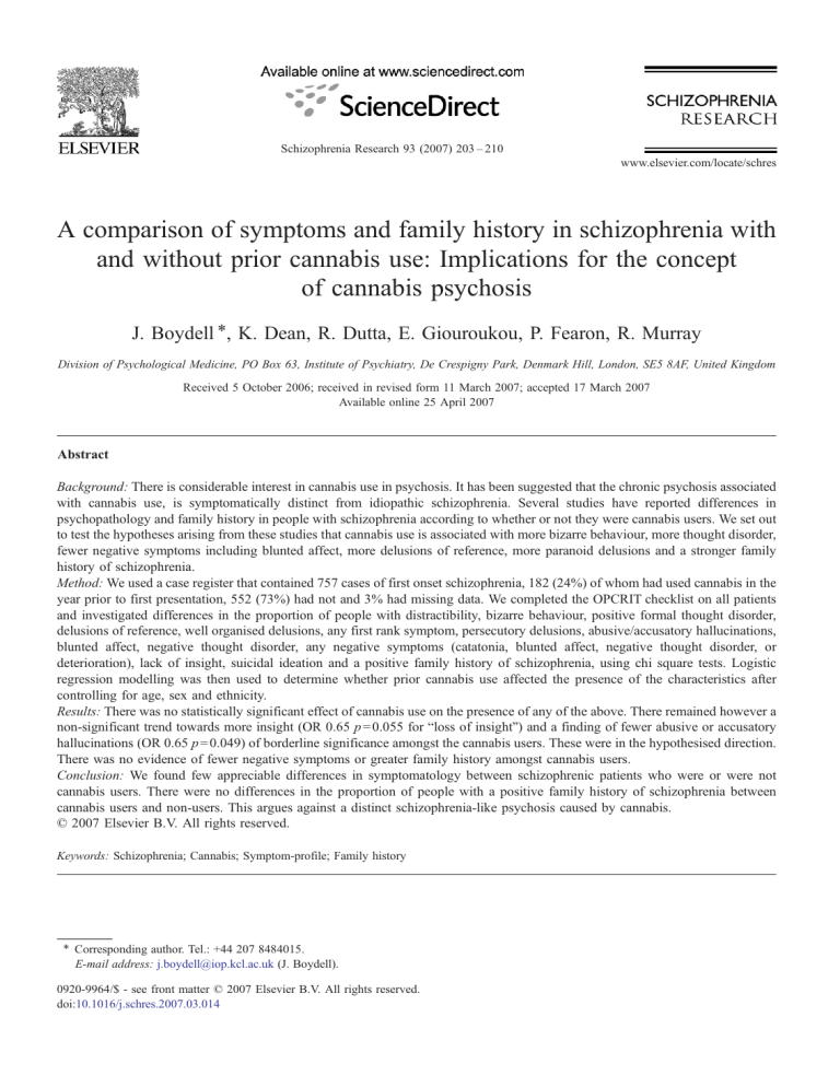 the research on schizophrenia