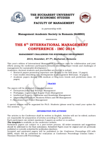 THE 8th INTERNATIONAL MANAGEMENT CONFERENCE