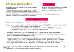 6. Carbonate Sedimentary Rocks
