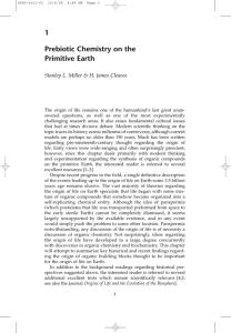 1 Prebiotic Chemistry on the Primitive Earth