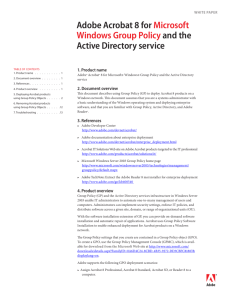 Adobe Acrobat 8 for Microsoft Windows Group Policy and the Active