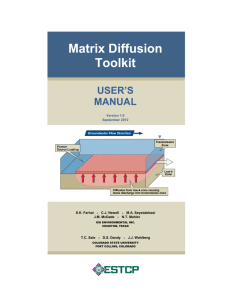 Matrix Diffusion Toolkit User's Manual