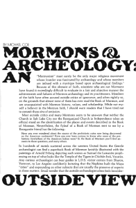 mormons archeology: outside view