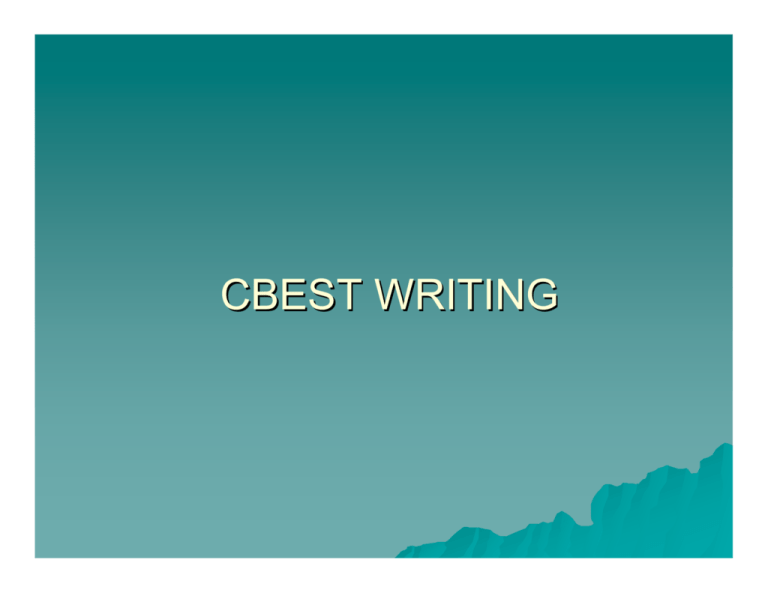 cbest writing usage