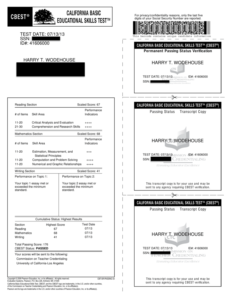Cbest writing section picture