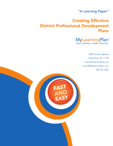 Creating Effective District Professional Development Plans