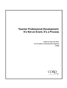 Teacher Professional Development: It's Not an Event, It's a