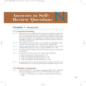 Answers to Self- Review Questions N