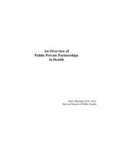 An Overview of Public Private Partnerships in Health