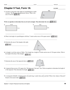 Chapter 9 Test, Form 1A(continued)