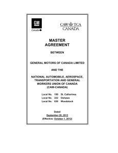 GM 2012 Master Agreement