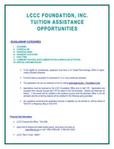 lccc foundation, inc. lccc foundation, inc. tuition assistance tuition