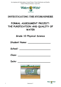 FORMAL ASSESSMENT PROJECT: THE PURIFICATION AND