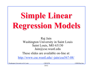Simple Linear Regression Models - Washington University in St. Louis