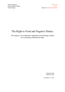 The Right to Food and Negative Duties