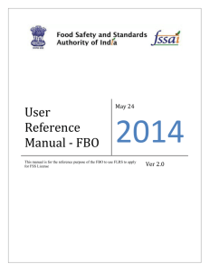 User Manual - Food Licensing & Registration System