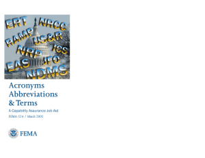 FEMA Acronyms Abbreviations and Terms
