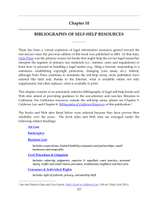 Chapter 10 BIBLIOGRAPHY OF SELF-HELP RESOURCES