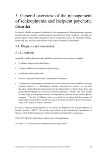 5. General overview of the management of schizophrenia and