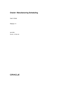 Oracle Manufacturing Scheduling User's Guide