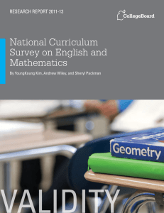 National Curriculum Survey on English and Mathematics