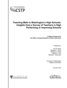 Teaching Math in Washington's High Schools