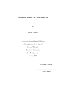 Consonant-tone interaction in the Khoisan language Tsua by