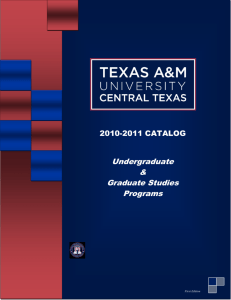 2010-2011 TAMUCT PDF Catalog - Texas A&M University