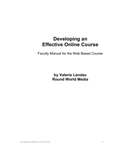 Developing an Effective Online Course