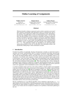 Online Learning of Assignments