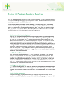 Creating 360 Feedback Questions: Guidelines