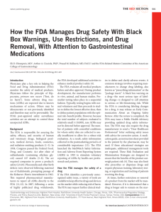 How the FDA Manages Drug Safety With Black Box Warnings, Use