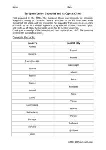European Union: Countries and its Capital Cities