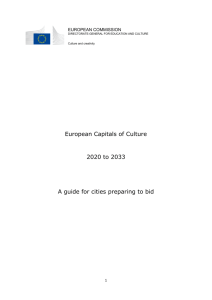 European Capitals of Culture 2020 to 2033 A guide for cities