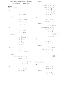 Math 135: Intermediate Algebra Homework 11 Solutions