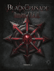 Black Crusade Errata / FAQ